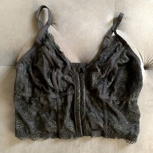 Black lace Colsie corset tankini top with 10 eyelets #corsettop #lace